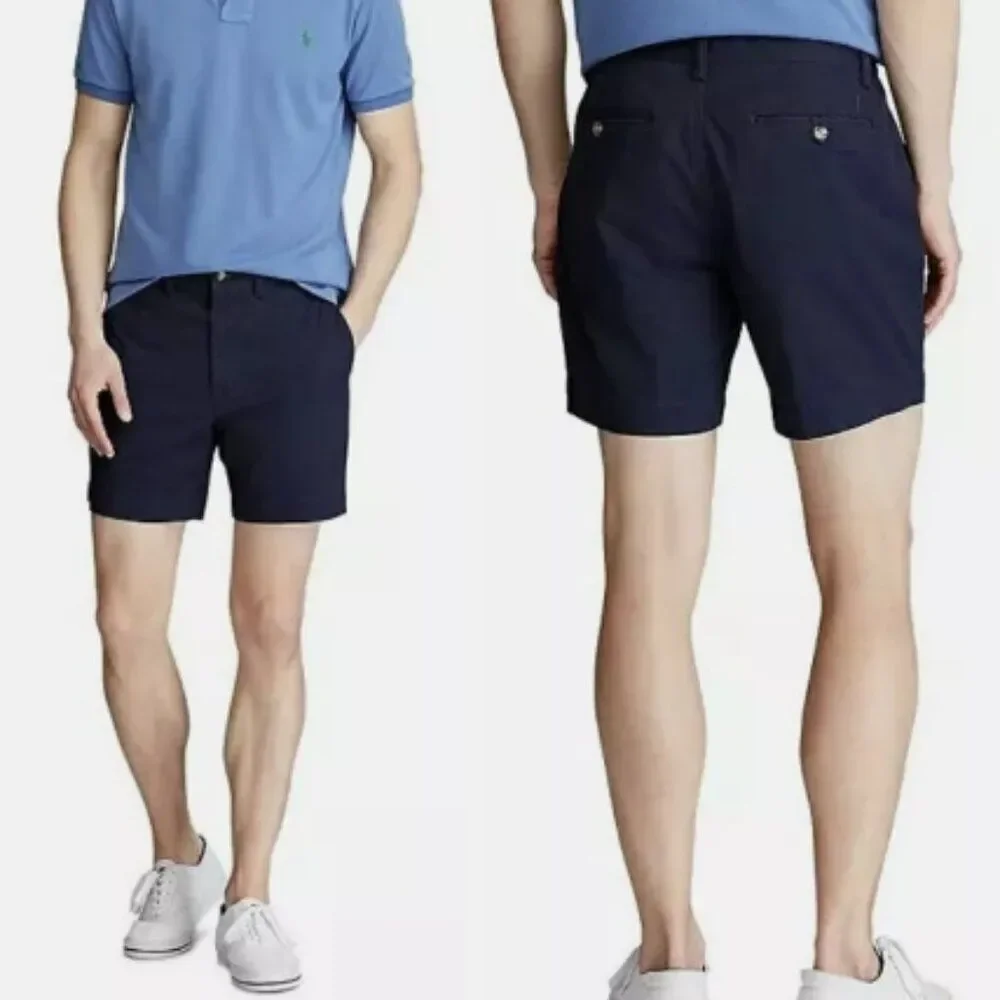 Polo Ralph Lauren Men Size 40 Navy Blue Cotton Stretch Classic Fit Chino Short